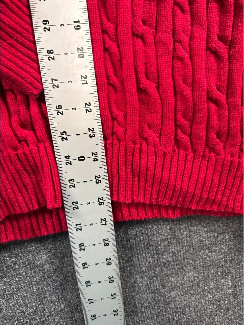 Izod Cable Knit Sweater Red XXL Cotton Pullover Crewneck